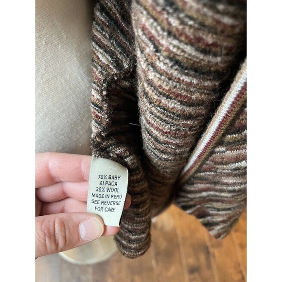 Beyond Threads Baby Alpaca Wool Blend Multi Color Wrap Sweater Womens M FLAWED - Picture 10 of 12